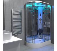 Insignia Chrome Steam Shower Cabin Enclosure Cubicle 1200X800 Offset Rh Quadrant