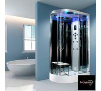 Insignia Diamond 1100mm Right Hand Offset Quadrant Steam Shower With Bluetooth, Chromotherapy Lighting & Leakfree Tray Chrome