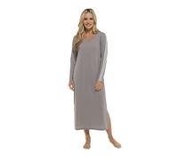 INSIGNIA Ladies Jersey Cotton Lounger Nightdress Nightie Nightshirt (8-10, Grey)