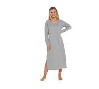 INSIGNIA Ladies Jersey Cotton Lounger Nightdress Nightie Nightshirt (Marl Grey, 16-18)