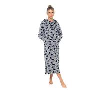 INSIGNIA Ladies Jersey Hooded Lounger Nightdress Nightie Long Sleeve (Grey, 8-10)