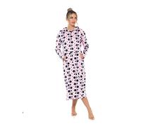 INSIGNIA Ladies Jersey Hooded Lounger Nightdress Nightie Long Sleeve (Pink, 12-14)