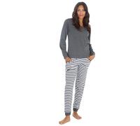 INSIGNIA Ladies Pyjamas Set Jogging Style Lounge wear (UK, Alpha, S, Regular, Regular, Charcoal)