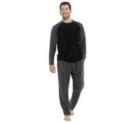 INSIGNIA Mens Fleece Long Sleeve Top Pyjamas Sets (UK, Alpha, M, Regular, Regular, Charcoal Raglan)
