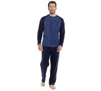 INSIGNIA Mens Fleece Long Sleeve Top Pyjamas Sets (UK, Alpha, XL, Regular, Regular, Blue Raglan)