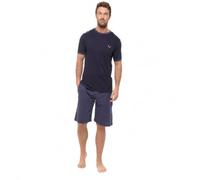 INSIGNIA Mens Pyjama Set Short Sleeve Top & Shorts (UK, Alpha, 5XL, Regular, Regular, Navy Logo)