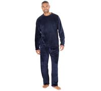 INSIGNIA Mens Super Soft Fleece Long Sleeve Top Pyjamas Sets (UK, Alpha, XXL, Regular, Regular, Navy)
