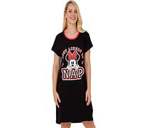 INSIGNIA Womens Ladies Short Sleeve Jersey Nightshirts Eeyore & Minnie Mouse (Black Minnie, 12-14)