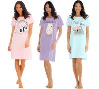 INSIGNIA Womens Ladies Short Sleeve Jersey Nightshirts Nightie Nightdress (3 PACK SET 2, 24-26)