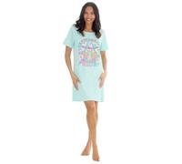 INSIGNIA Womens Ladies Short Sleeve Jersey Nightshirts Nightie Nightdress (Mint Coffee, M)