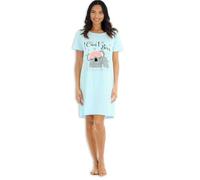 INSIGNIA Womens Ladies Short Sleeve Jersey Nightshirts Nightie Nightdress (Pale Blue, 12-14)