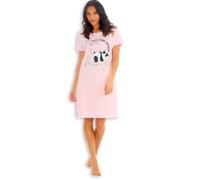 INSIGNIA Womens Ladies Short Sleeve Jersey Nightshirts Nightie Nightdress (Pale Pink, 20-22)