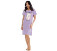 INSIGNIA Womens Ladies Short Sleeve Jersey Nightshirts Nightie Nightdress (Soft Lilac, 20-22)