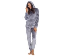 INSIGNIA Womens Pyjamas Sets Hooded Fleece (UK, Alpha, M, Regular, Regular, Plain -Charcoal)