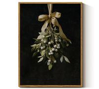 InSimSea Christmas Decor Framed Wall Art, A bouquet of mistletoe Canvas Painting, elegant Holiday decor Unique Christmas Gifts For Table Wall Farmhouse Mantel Home Office 16L x 12W