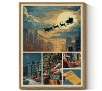 InSimSea Christmas Decor Framed Wall Art, Traffic violation ticket Canvas Painting, American comics Holiday decor Unique Christmas Gifts For Table Wall Farmhouse Mantel Home Office 16L x 12W