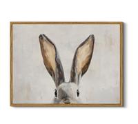 InSimSea Framed Canvas Wall Art Funny Bunny Prints Wall Decor Cute Rabbit Ears Pictures Aesthetic Room Décor Animals Artwork for Kids Room, Living Room, Bedroom or Festive Spaces 12x16In