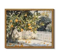 InSimSea Framed Canvas Wall Art, Orange Trees Art, Classic Rustic Farmhouse Decor for Bedroom, Living Room, Bathroom, Gallery, 8"x10"