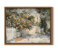 InSimSea Framed Canvas Wall Art Vintage Decor Country Orange Trees Earthy Room Decor Aesthetic Oil Painting Wall Picture Farmhouse Prints Artwork for Kitchen Living Room Bedroom Bathroom Rustic 8x10in