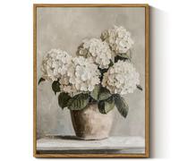 InSimSea Framed Canvas Wall Art Vintage Decor, Hydrangea Floral Pictures Bathroom Wall Decor Aesthetic, Living Room Bedroom Flower Home Retro Decorations, 12x16inch