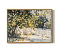 InSimSea Framed Canvas Wall Art Vintage Decor, Orange Trees Art Room Decor Aesthetic, Classic Rustic Farmhouse Wall Decoration for Bedroom Living Room Bathroom Gallery, 12x16inch