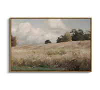 InSimSea Framed Canvas Wall Art - Vintage Farmhouse Landscape Vast Fields Meadows - Large Prints - Wall Art Decorations for Living Room Bedroom Bathroom - 61 x