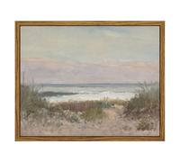 InSimSea Framed Wall Art for Living Room Classical Coastal Scenery Wall Decor Vintage Coastal Beach Reed Landscape Oil Painting Farmhouse Wall Decorations Bedroom Kitchen Office Bathroom 8x10in