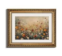InSimSea Retro Gold Framed Wall Art, Vintage Nature Landscape Flower Wildflower Canvas Print Home Wall Decor, Landscape Farmhouse Decor, Antique Picture Frame Retro Paintings, 11x14 Inch