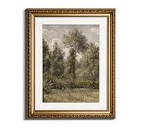 InSimSea Retro Wall Art Gold Framed Poplar Vintage Wall Decor Canvas Print Artwork Farmhouse Decor Antique Picture Frame Landscape Painting 33x40cm