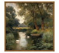 InSimSea Square Framed Canvas Wall Art Swan Creek 12"x12"