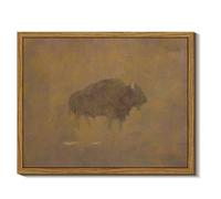 InSimSea Vintage Framed Wall Art, Standing Yak Canvas Print Artwork, Animal Oil Painting Wall Decor for Bathroom Bedroom Kitchen 8x10in