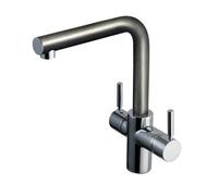 Insinkerator 3N1 Anthracite L Shape Instant Steaming Hot Water, Mains Hot & Cold Kitchen Mixer Tap