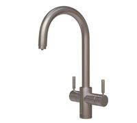 InSinkErator 3N1 J Shape Steaming Hot Water Tap - Brushed Steel