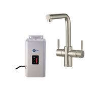 InSinkErator 3N1 L Shape Tap, Neo Tank & Filter Pack - Brushed Steel (44837B)