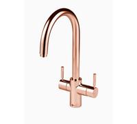 Insinkerator 3N1 Rose Gold J Shape Instant Filtered Steaming Hot Water With Mains Hot & Cold Kitchen Mixer Tap