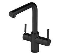 Insinkerator 3N1 Velvet Black L Shape Instant Filtered Steaming Hot Water With Mains Hot & Cold Kitchen Mixer Tap