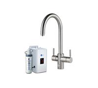 InSinkErator 4N1 J Shape Tap, Neo Tank & Filter Pack - Brushed Steel (45094/45357B (PK))