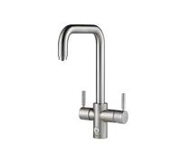 Insinkerator 4N1 Touch Brushed Steel U Shape Instant Filtered Steaming Hot And Cold Water With Mains Hot & Cold Kitchen Tap
