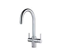 Insinkerator 4N1 Touch Chrome J Shape Instant Filtered Steaming Hot And Cold Water With Mains Hot & Cold Kitchen Mixer Tap