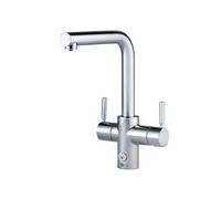Insinkerator 4N1 Touch Chrome L Shape Instant Filtered Steaming Hot And Cold Water With Mains Hot & Cold Kitchen Mixer Tap