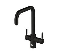 Insinkerator 4N1 Touch Velvet Black U Shape Instant Filtered Steaming Hot And Cold Water With Mains Hot & Cold Kitchen Mixer Tap