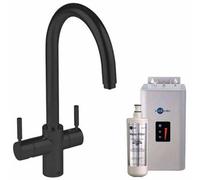 Insinkerator Black Velvet J-Spout 3-In-1 Boiling Water Tap With 2.5L Neo Tank, Brass, Deck-Mounted, Child-Safe