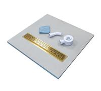 INSL8 Linear Wet Room Tile On Shower Tray - Waterproof XPS Core, Cement Coated Surface, Easy Installation and Handle, Gold (Tile On/Solid, 1500 x 800 x 25mm)