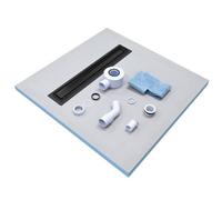 Insl8 Linear Wet Room Tile-On Shower Tray With Black Grate Tile-On - Solid - 1500 X 900 X 30mm