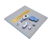 Insl8 Linear Wet Room Tile-On Shower Tray With Gold Grate Diagonal Slots - 1200 X 900 X 30mm
