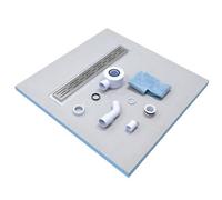 Insl8 Linear Wet Room Tile On Shower Trays- Stainless Steel Staggered Slots - 1200 X 900 X 25mm