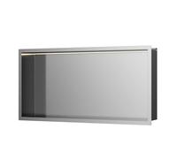 INSL8 Stainless Steel Brushed Steel (610 x 305 x 100mm - LED) Shower Niches - Shelved & Standard Options | with or Without LED Lighting