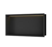 Insl8 Stainless Steel Matte Black Shower Niches - 610 X 305 X 100mm (Led)