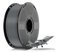 Inslogic Pre-Dried PLA Pro 3D Printer Filament 1.75mm Gray 1KG | Smooth Finish, High Speed 300mm/s, Ideal for Miniatures and Models, Low Warping, Fits Most FDM Printers