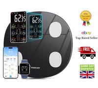 INSMART Bluetooth Body Fat Scales Smart Digital Bathroom BMI App Heart rate LCD